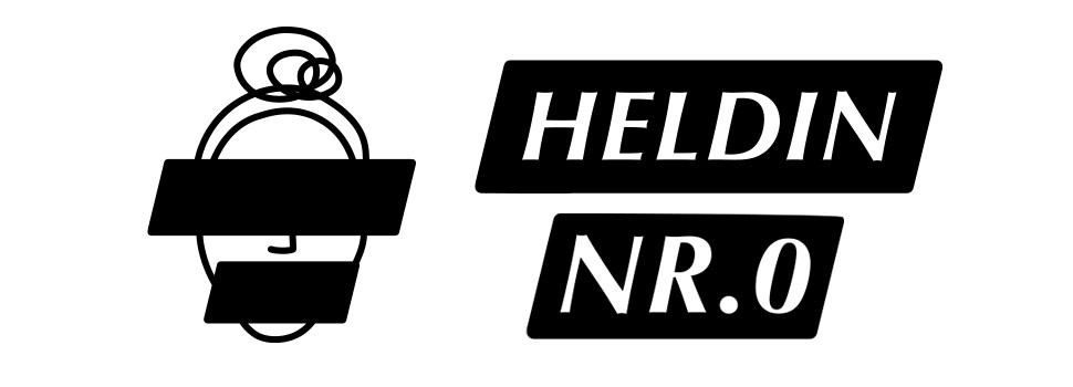 Auf dem Banner ist die Illustration einer Frau deren Augen und Mund mit schwarzen Balken bedeckt sind. Rechts daneben steht der Titel "HELDIN NR. 0".